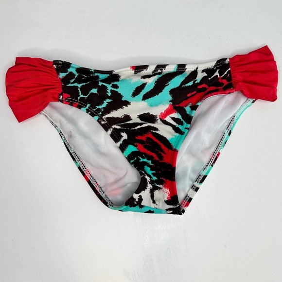 RADIO FIJI | Two Piece Halter Bikini Set Animal Print | Red Blue Black | Small - Picture 2 of 11